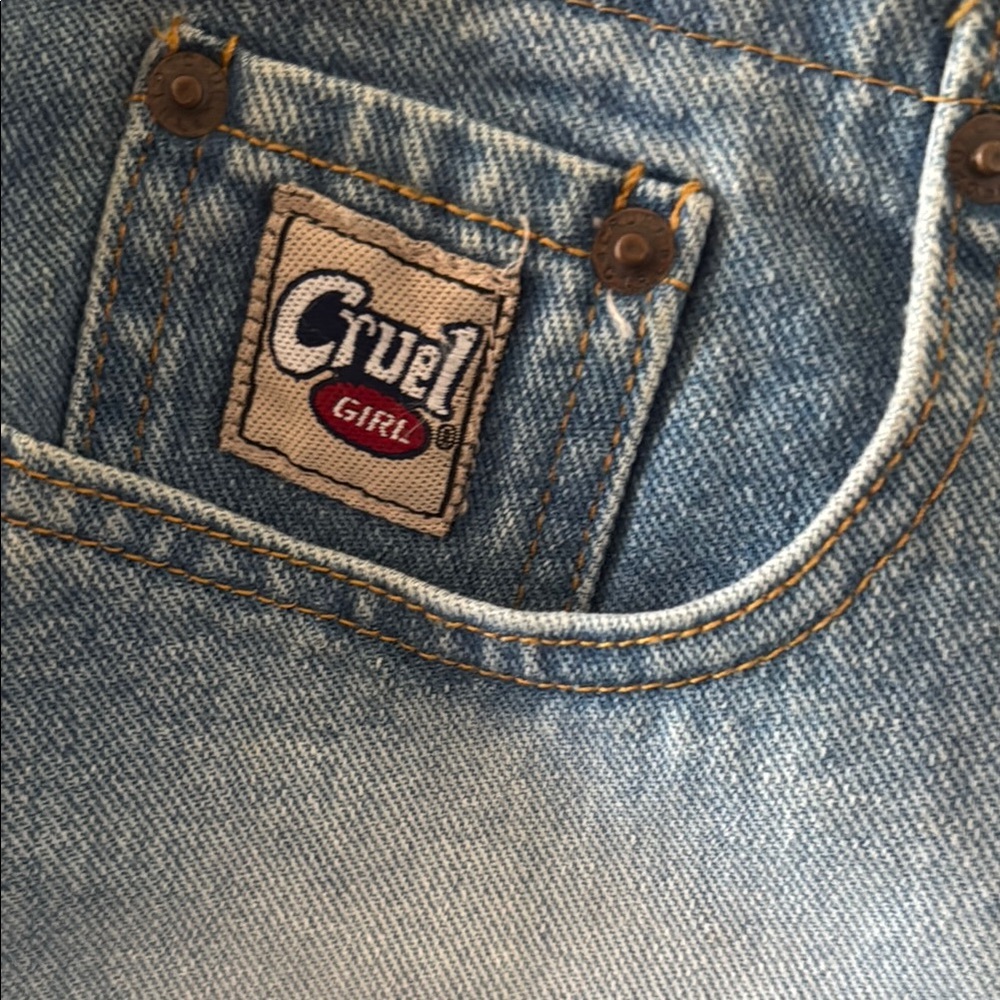 Cruel Girl Blue Jean Shorts Distressed Frayed Hem - Picture 5 of 7